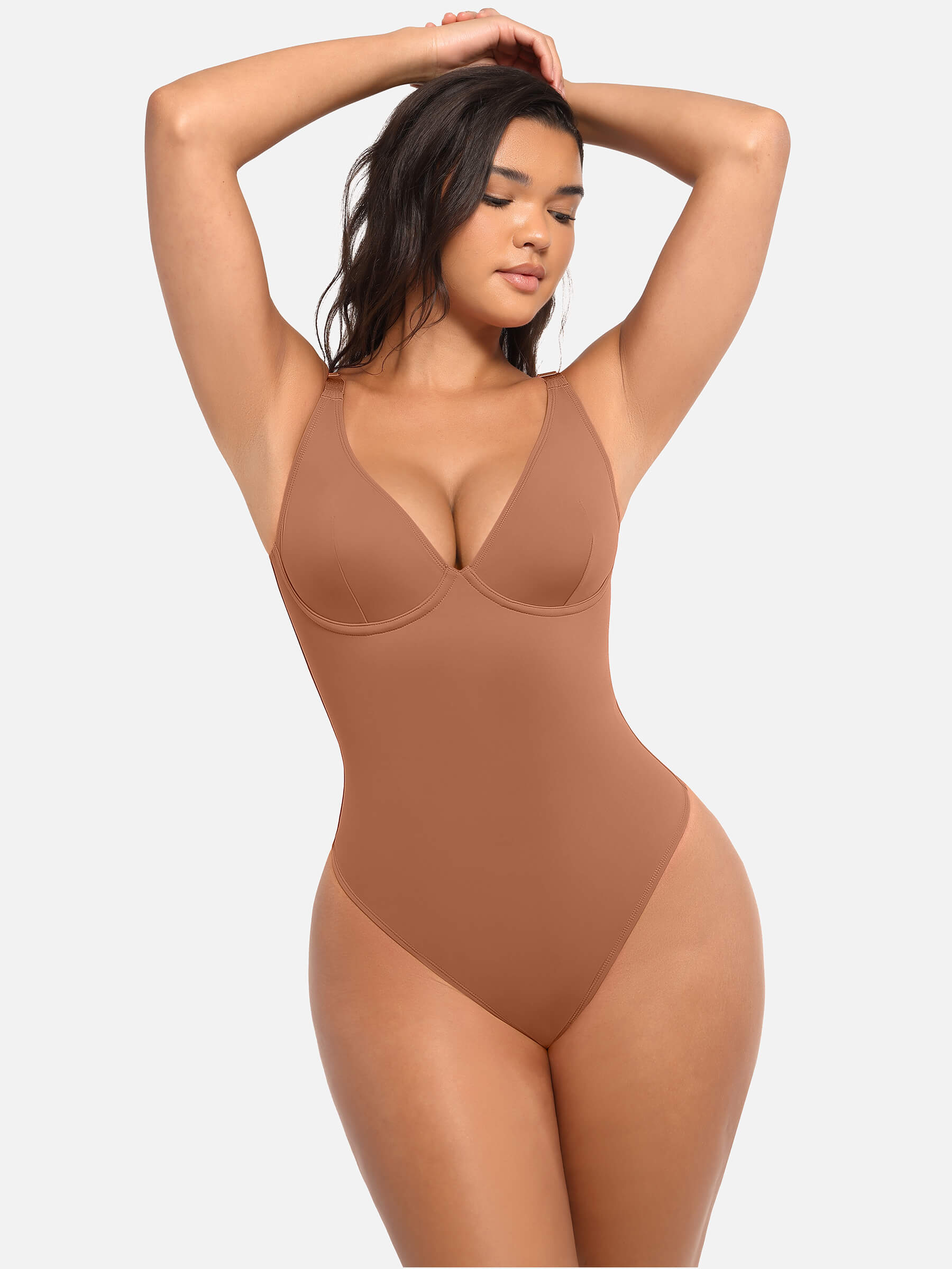 HeyCurve| Deep V Neck Tummy Control Shapewear Bodysuit