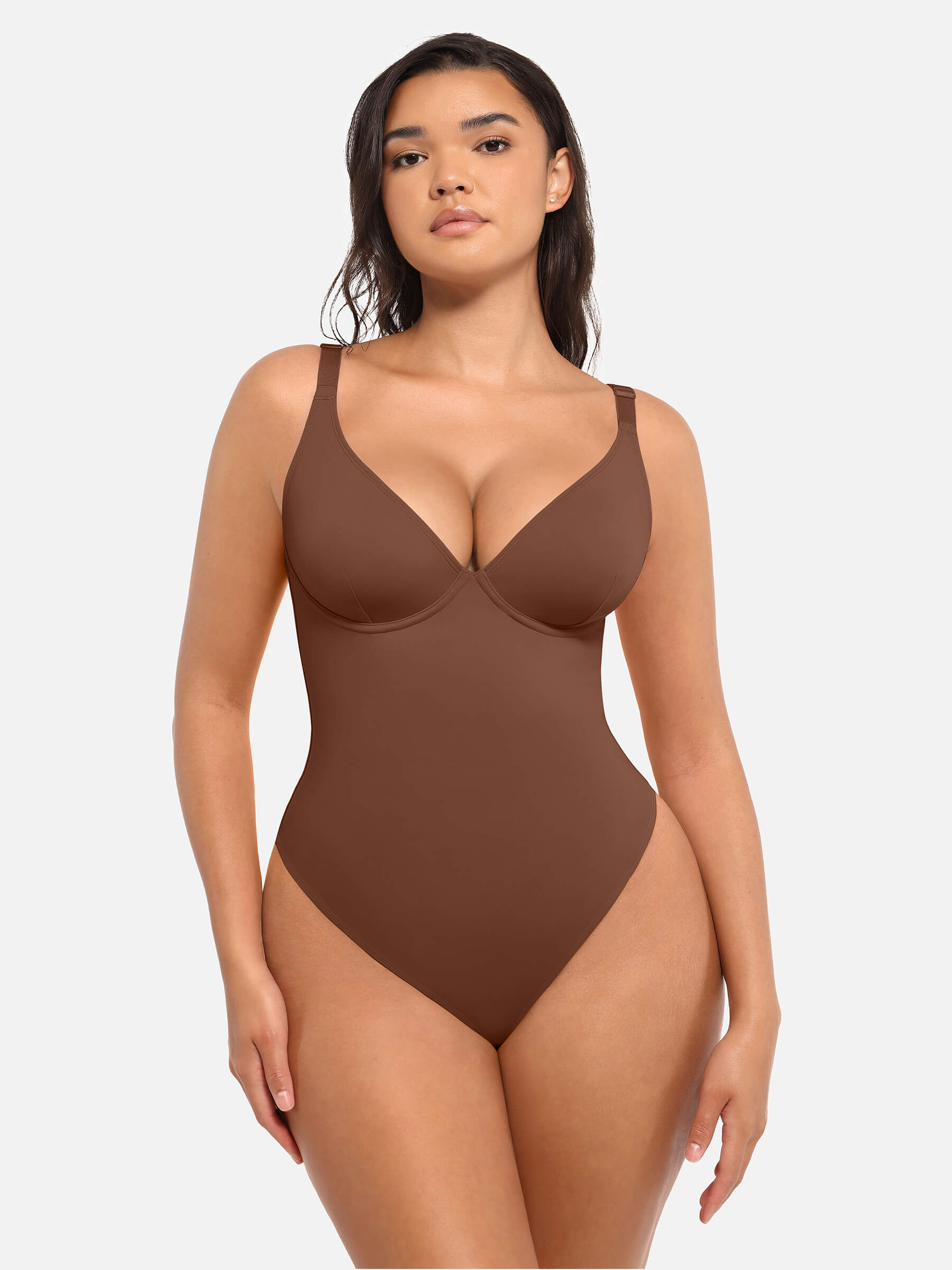 HeyCurve| Deep V Neck Tummy Control Shapewear Bodysuit