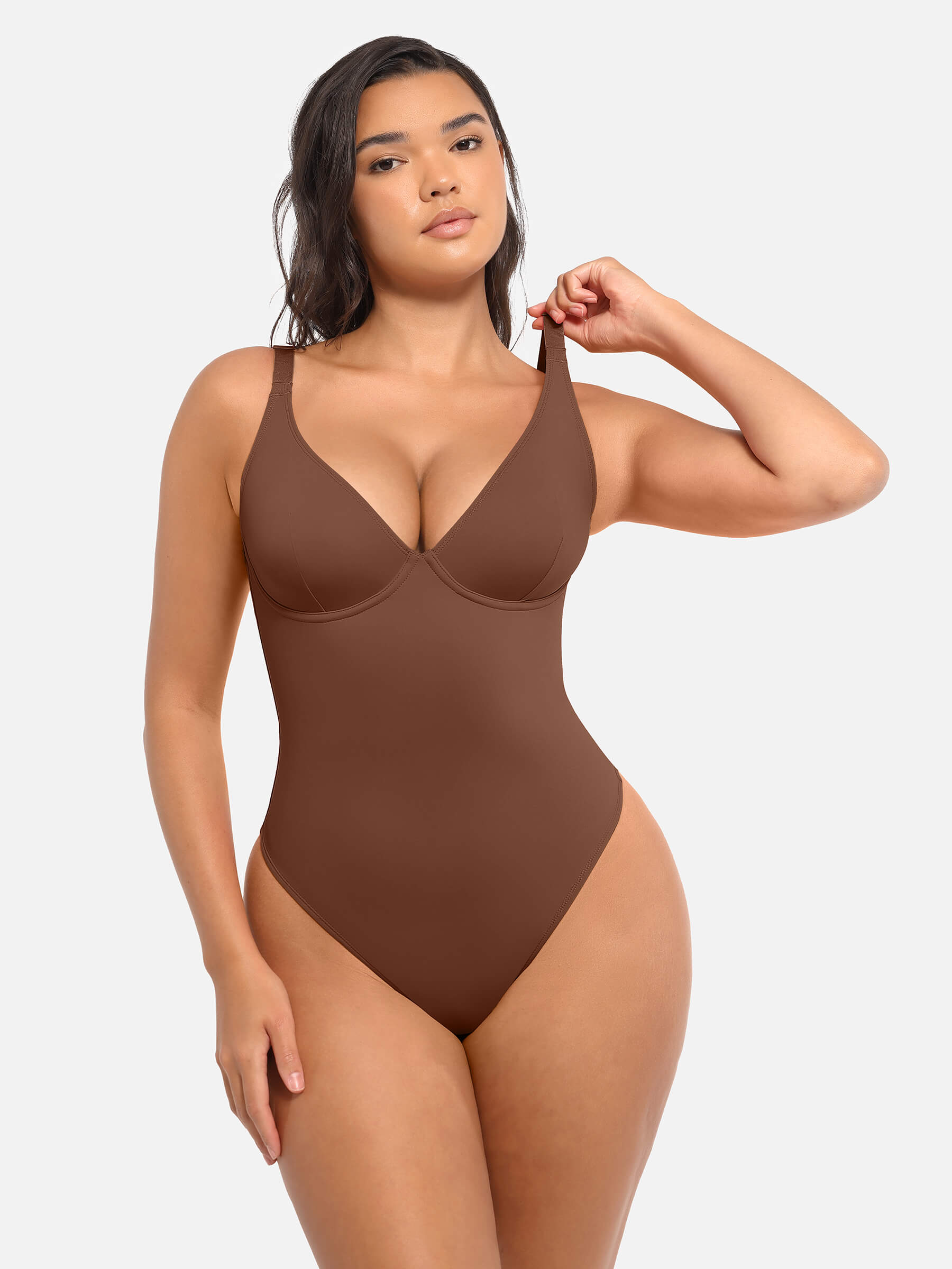 HeyCurve| Deep V Neck Tummy Control Shapewear Bodysuit