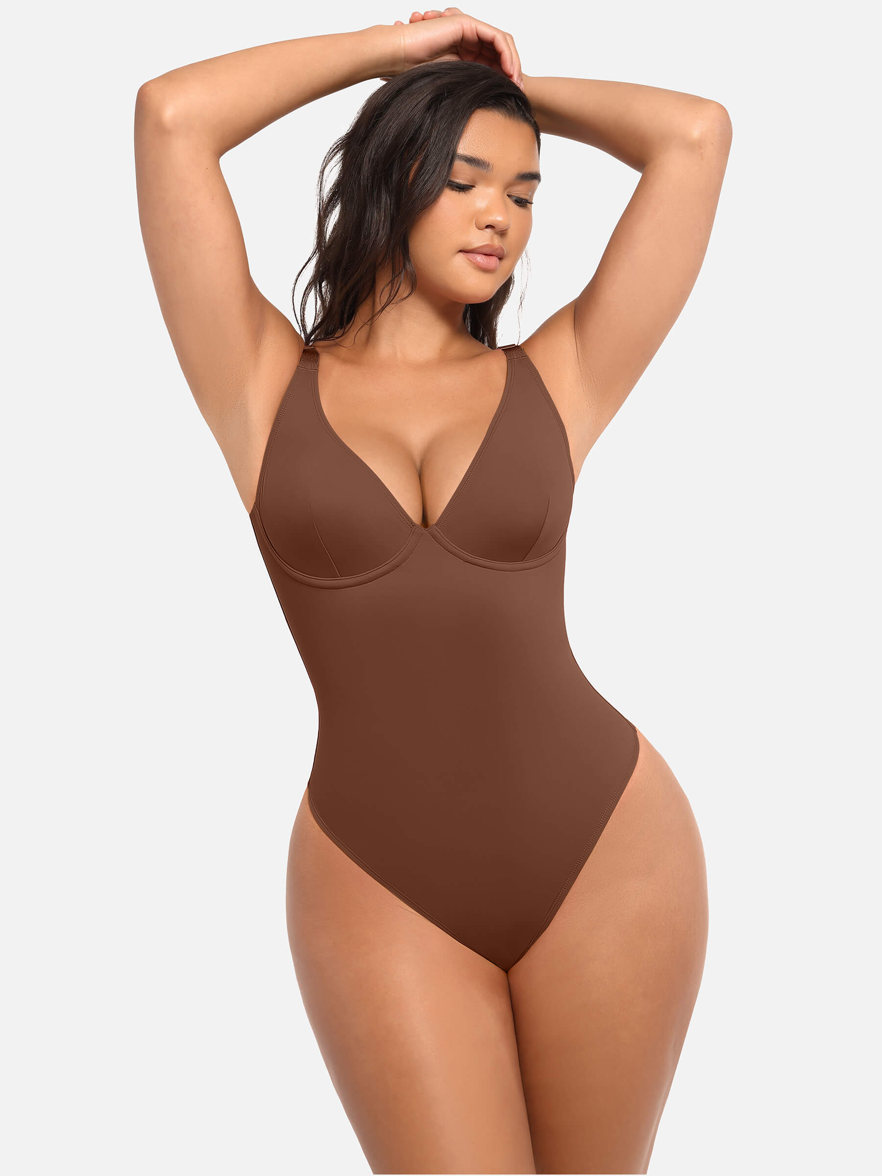 HeyCurve| Deep V Neck Tummy Control Shapewear Bodysuit