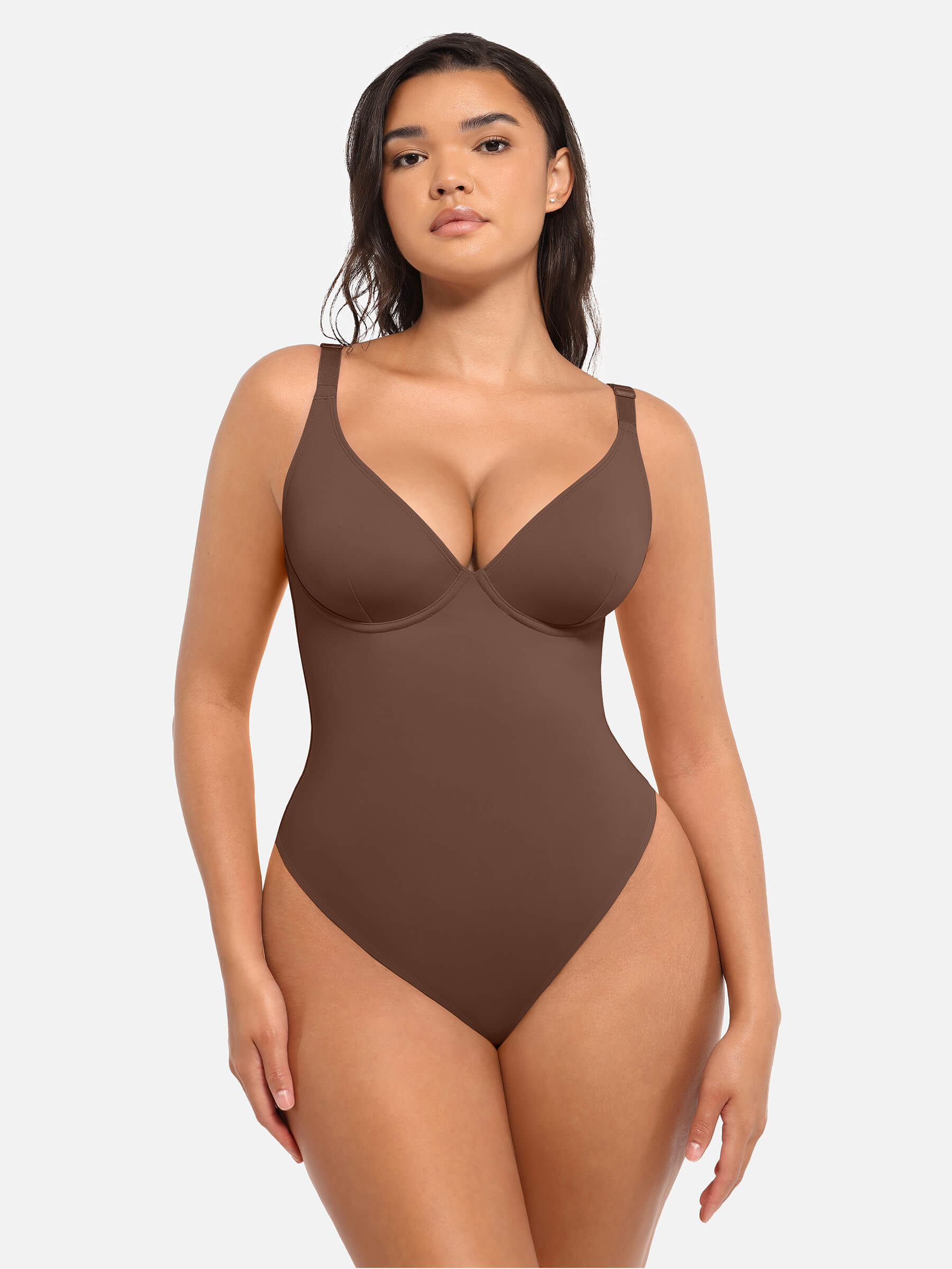 HeyCurve| Deep V Neck Tummy Control Shapewear Bodysuit