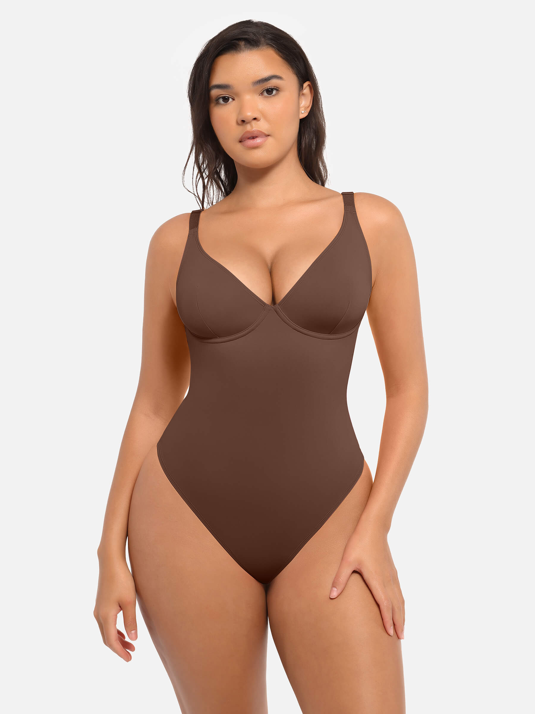 HeyCurve| Deep V Neck Tummy Control Shapewear Bodysuit