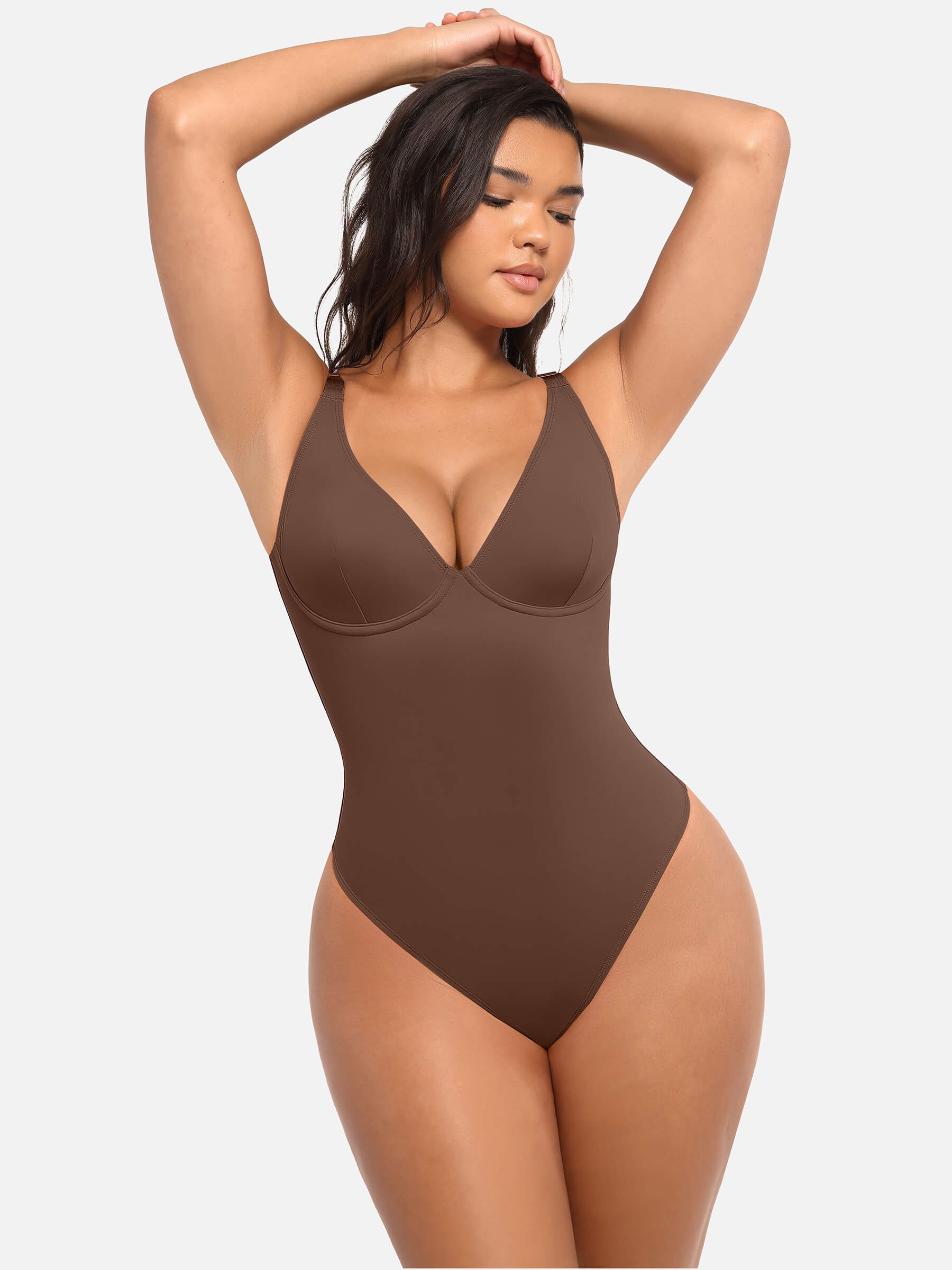 HeyCurve| Deep V Neck Tummy Control Shapewear Bodysuit