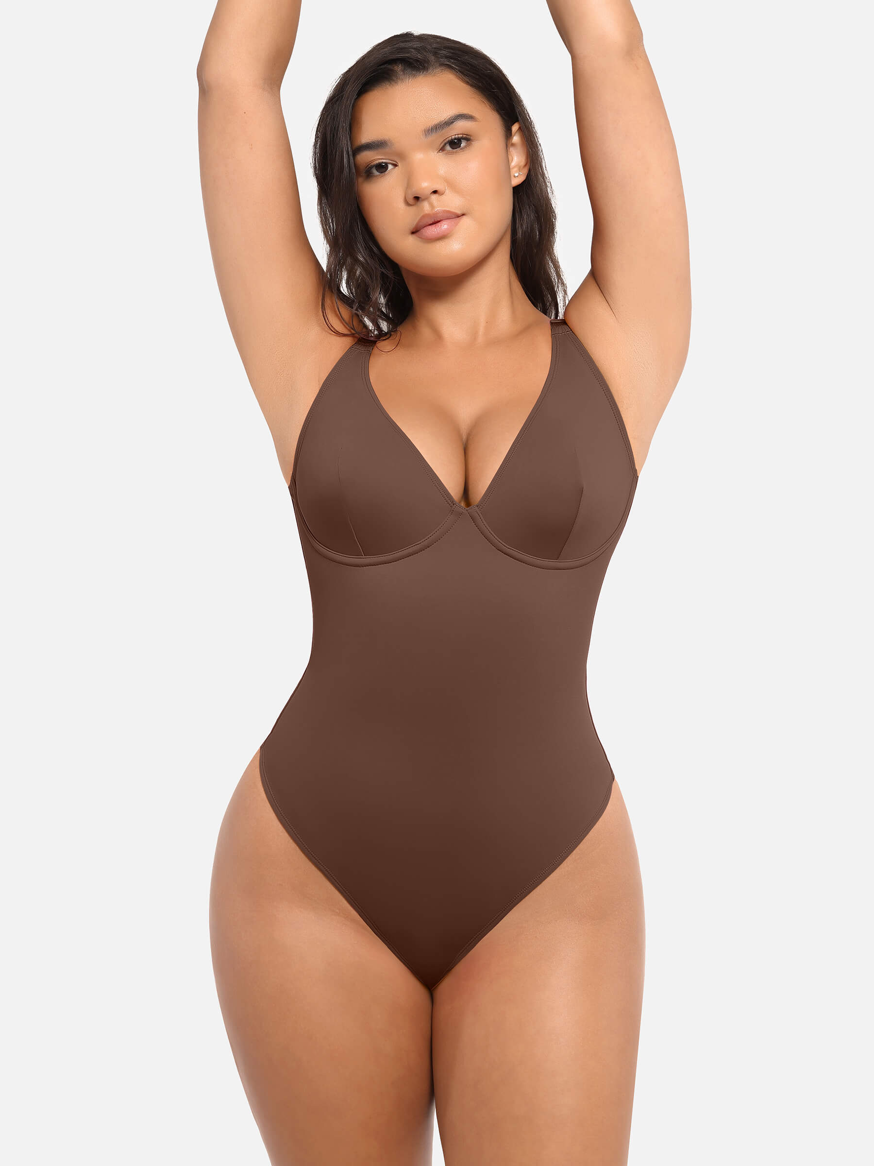 HeyCurve| Deep V Neck Tummy Control Shapewear Bodysuit