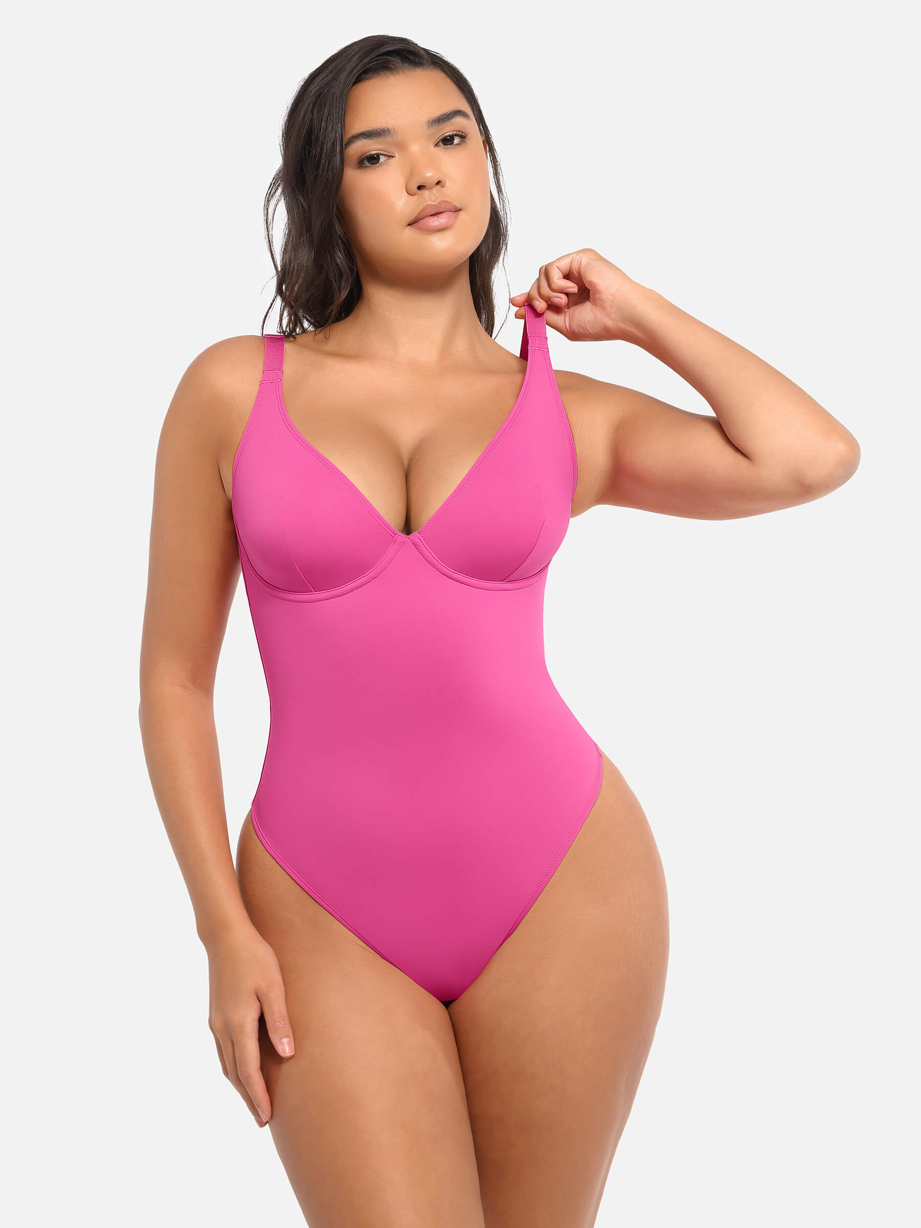 HeyCurve| Deep V Neck Tummy Control Shapewear Bodysuit