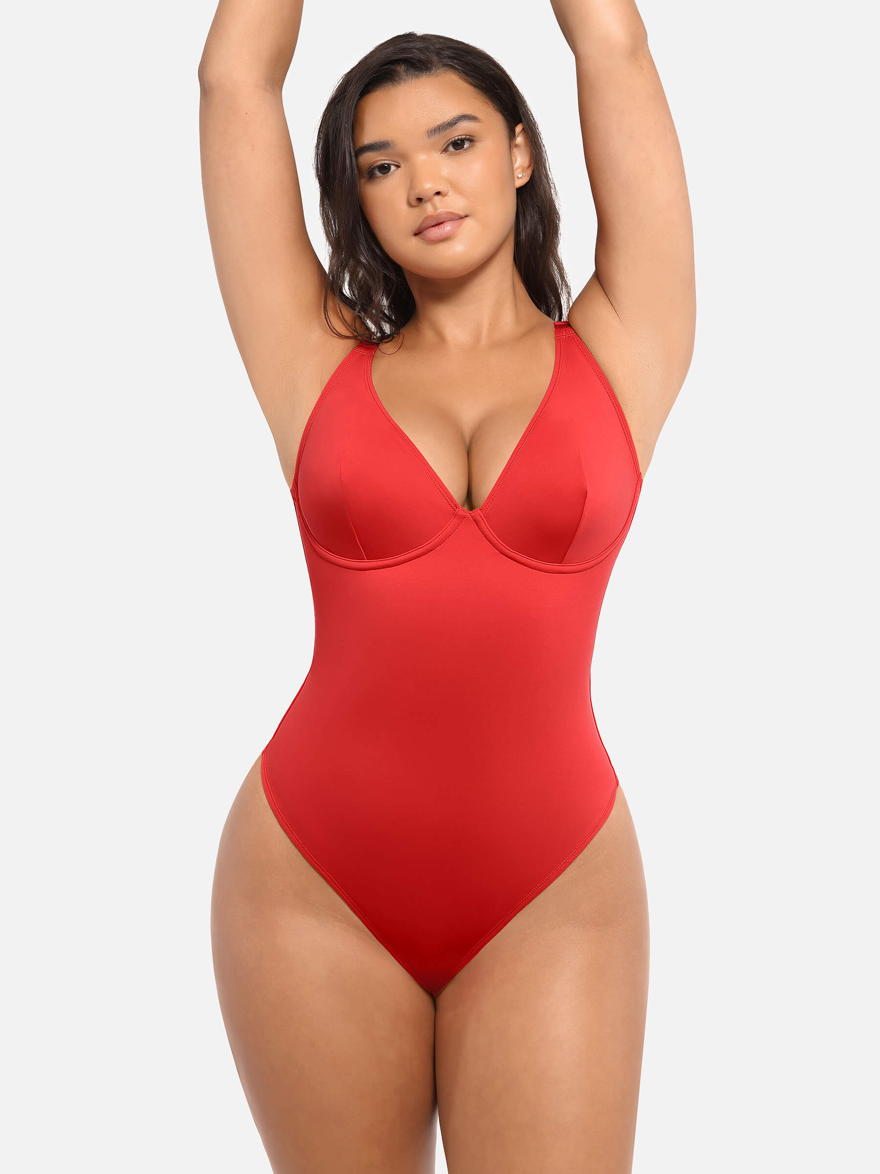 HeyCurve| Deep V Neck Tummy Control Shapewear Bodysuit