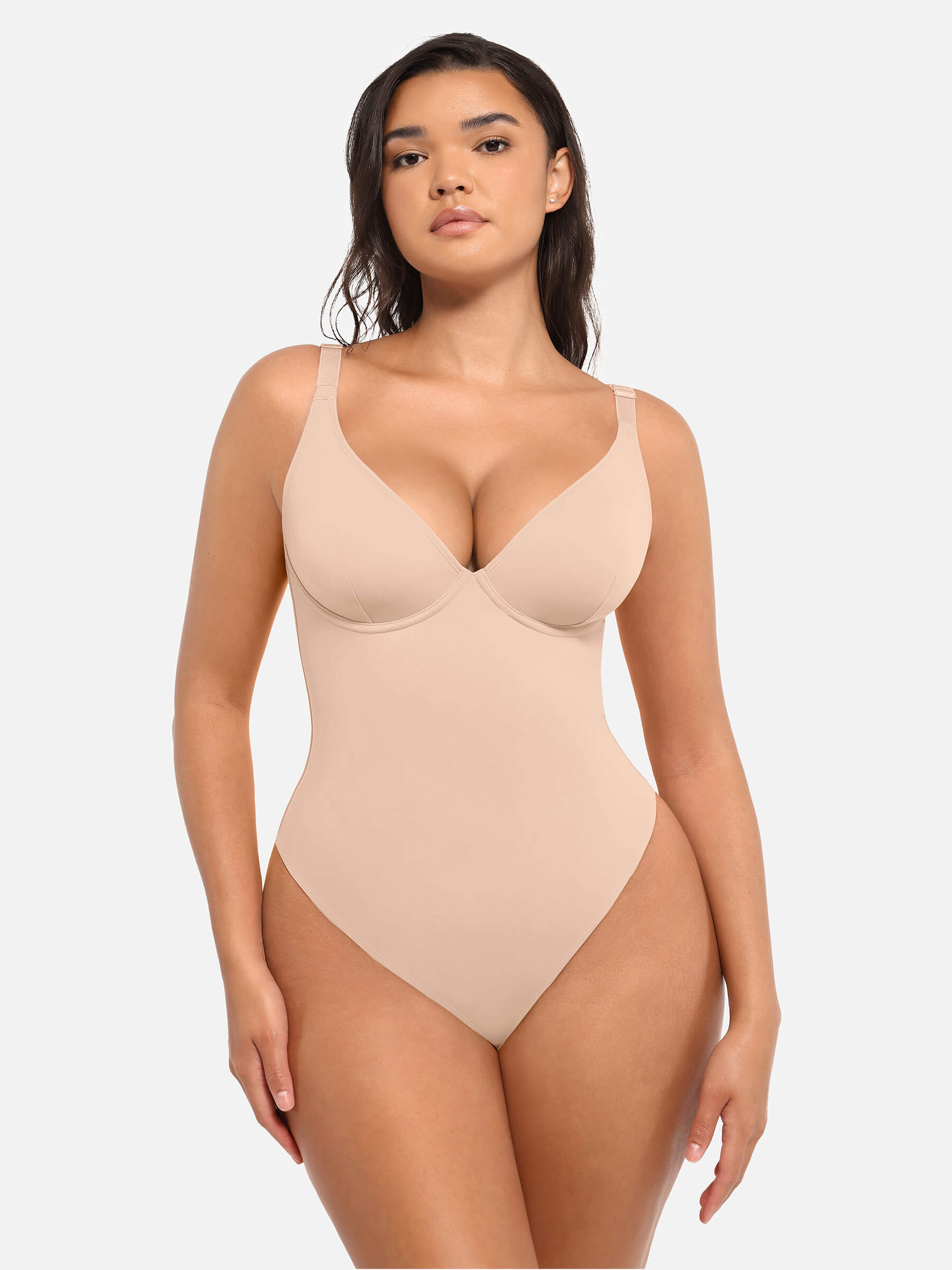 HeyCurve| Deep V Neck Tummy Control Shapewear Bodysuit