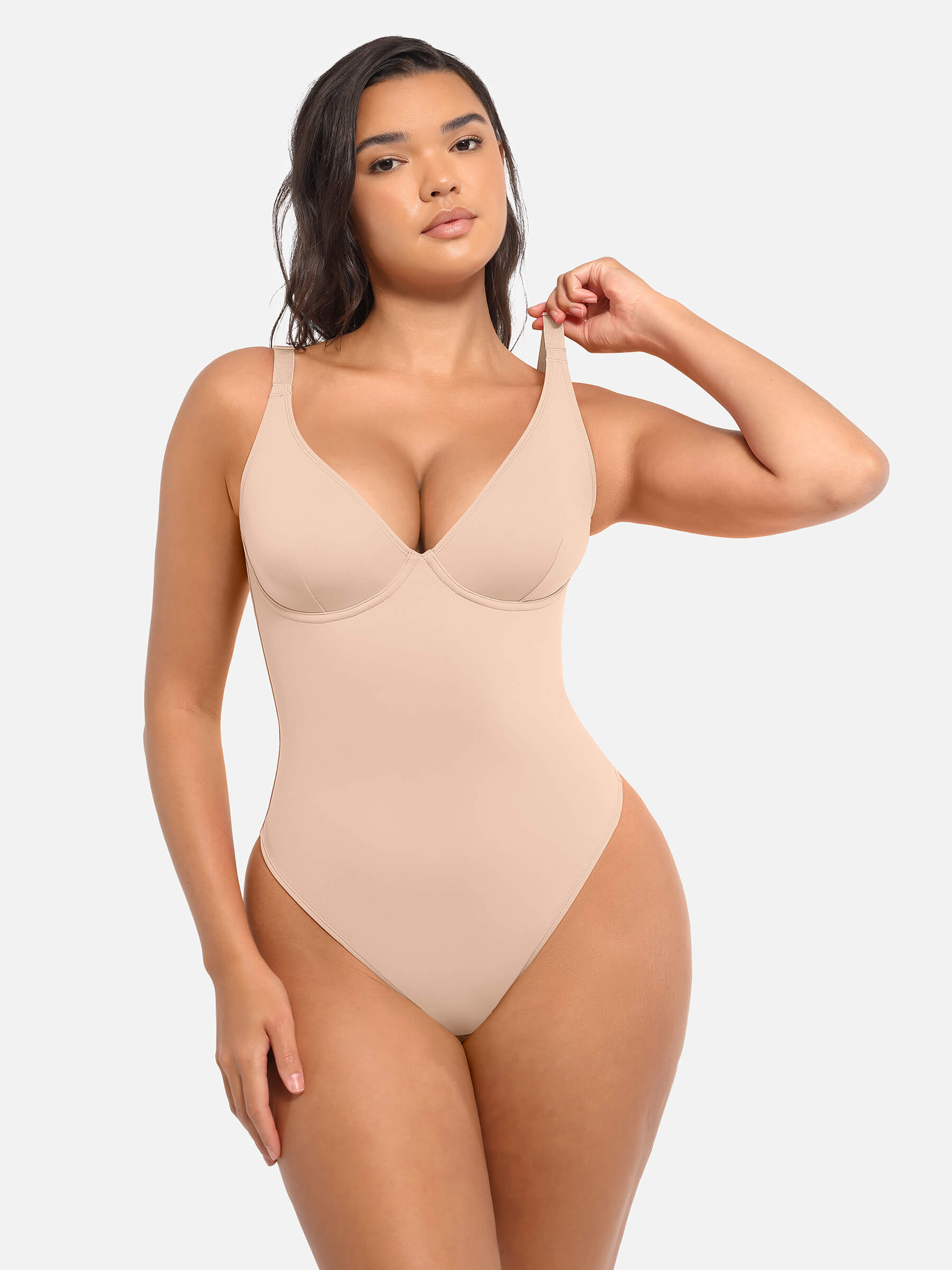 HeyCurve| Deep V Neck Tummy Control Shapewear Bodysuit