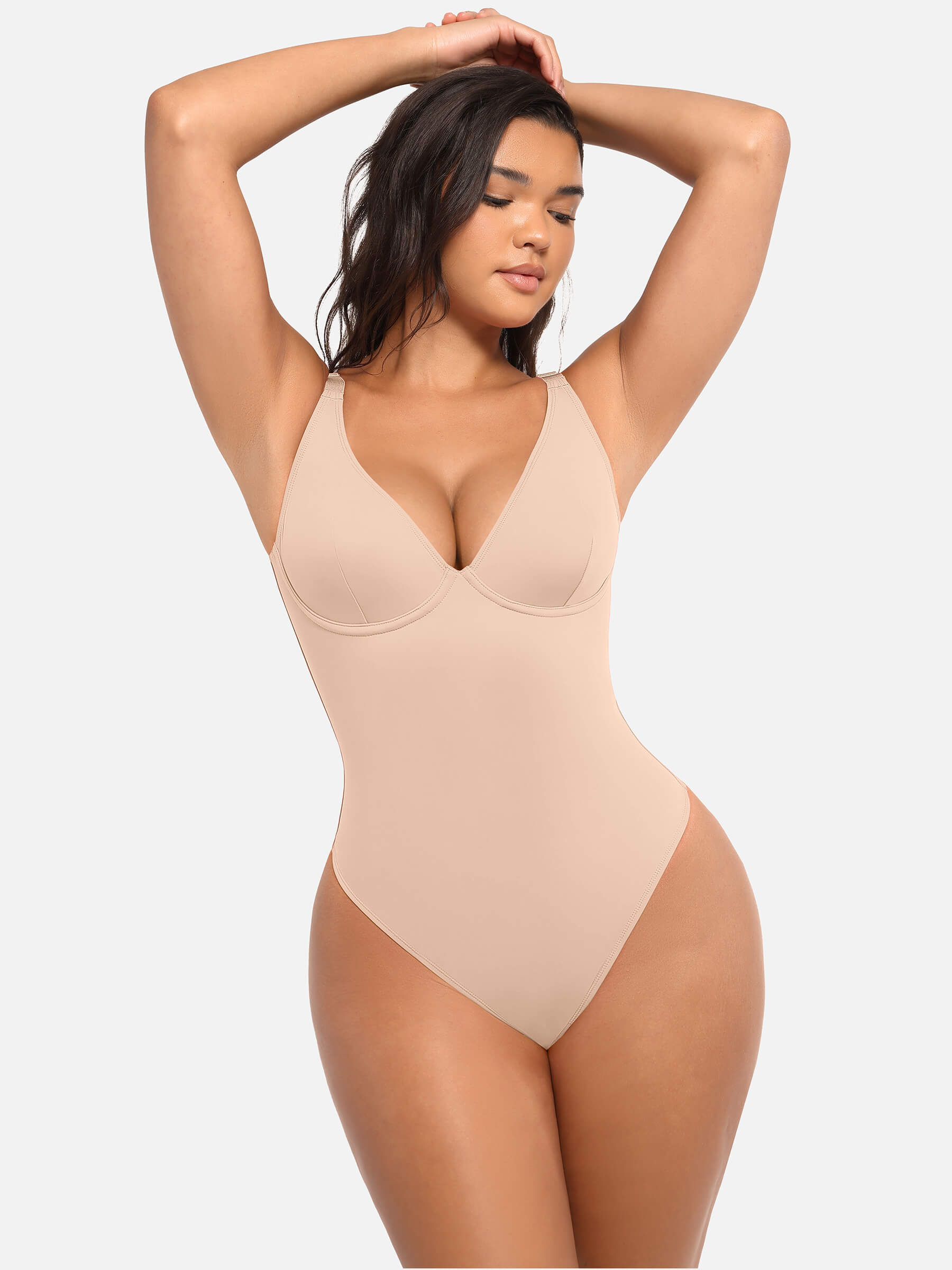 HeyCurve| Deep V Neck Tummy Control Shapewear Bodysuit