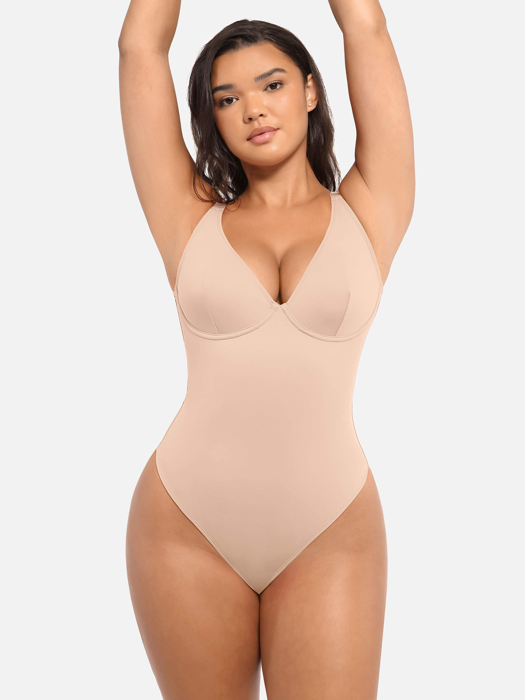 HeyCurve| Deep V Neck Tummy Control Shapewear Bodysuit