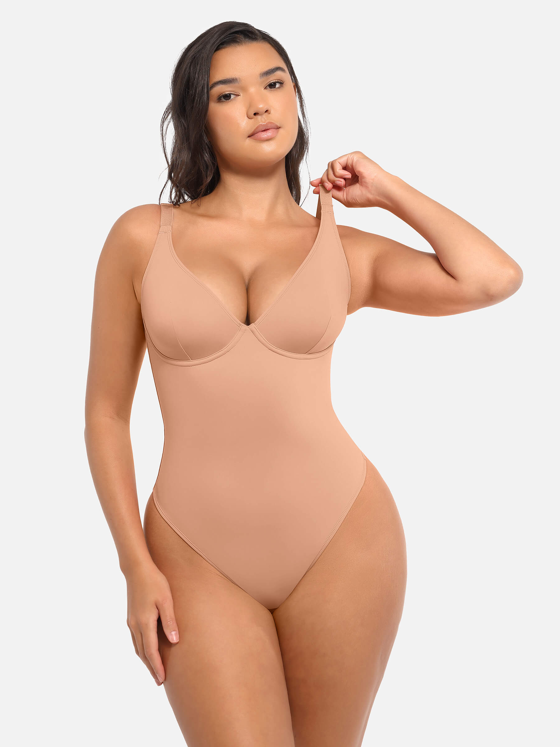 HeyCurve| Deep V Neck Tummy Control Shapewear Bodysuit
