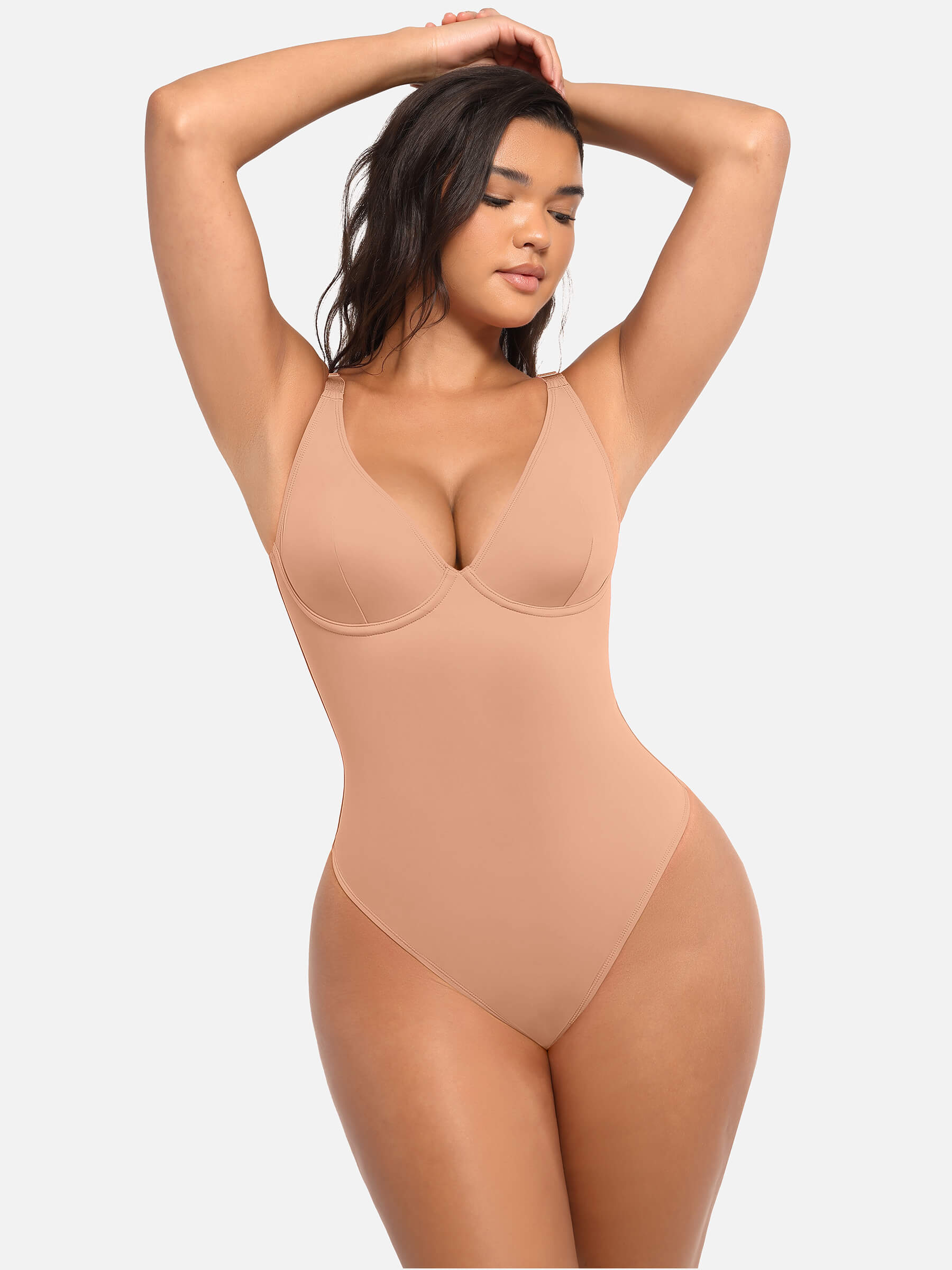 HeyCurve| Deep V Neck Tummy Control Shapewear Bodysuit