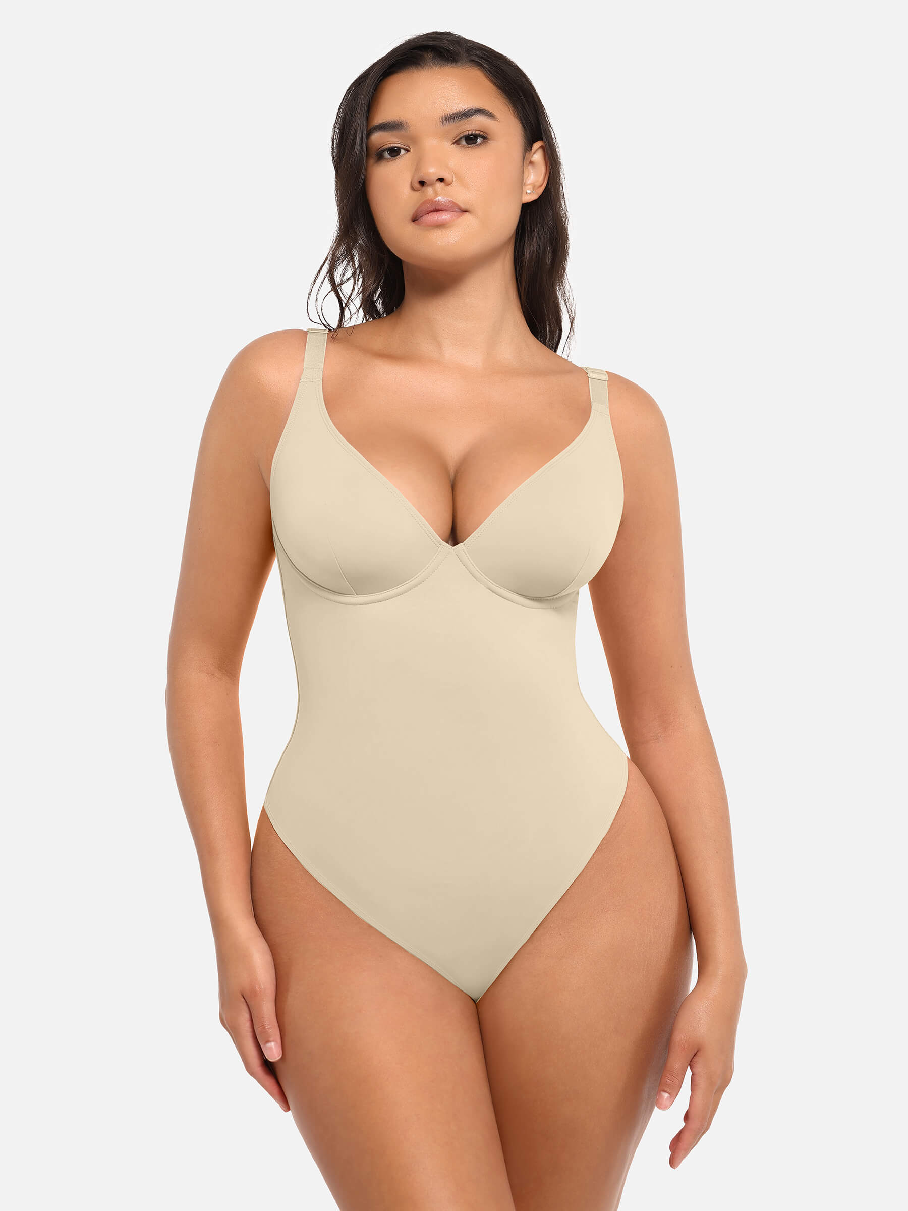 HeyCurve| Deep V Neck Tummy Control Shapewear Bodysuit