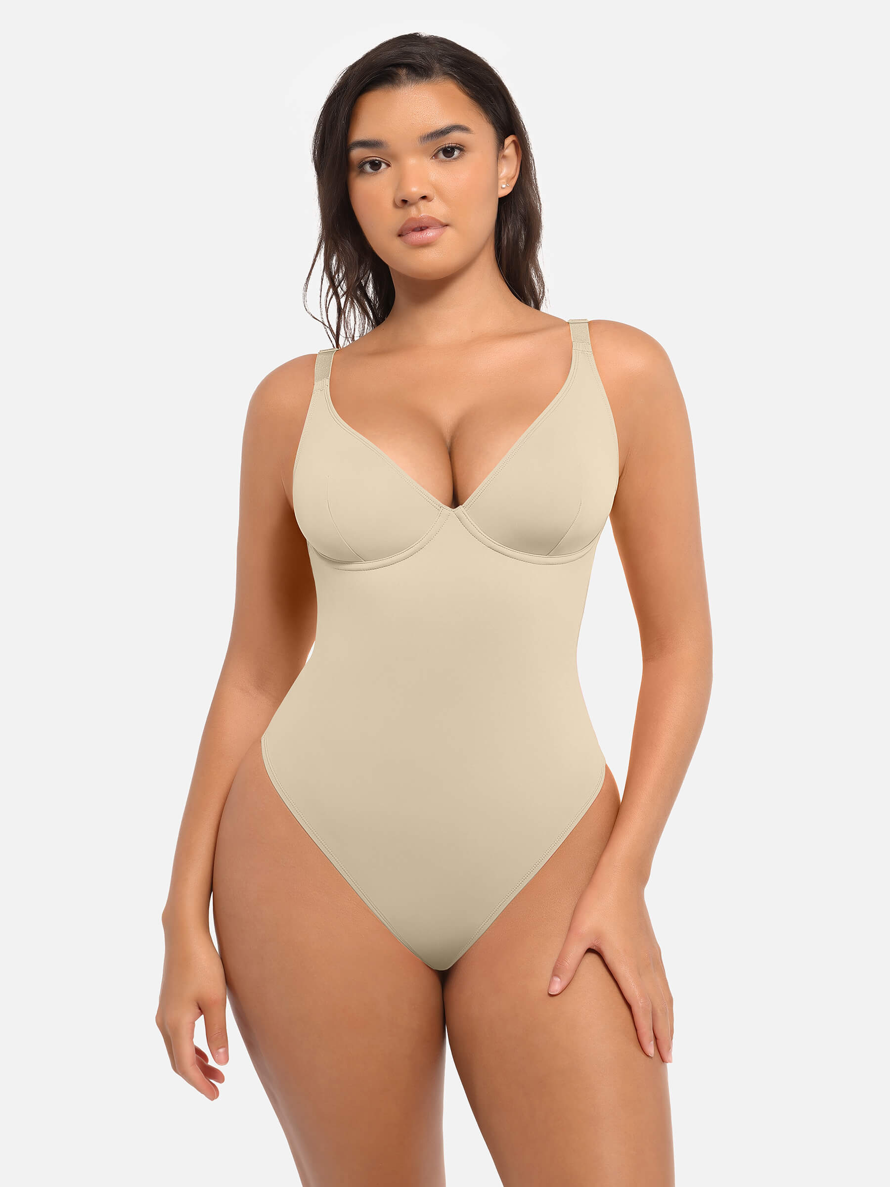HeyCurve| Deep V Neck Tummy Control Shapewear Bodysuit