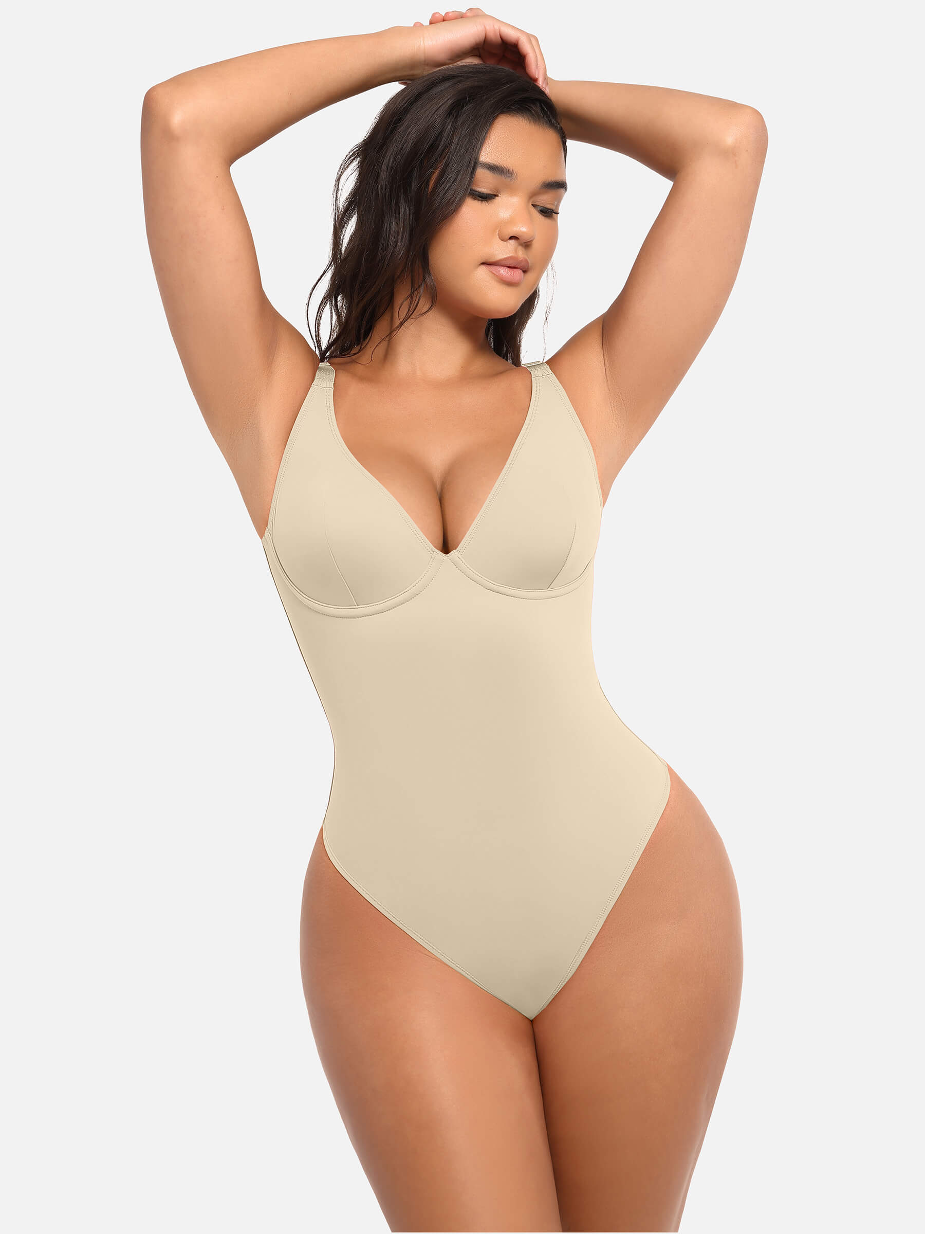 HeyCurve| Deep V Neck Tummy Control Shapewear Bodysuit