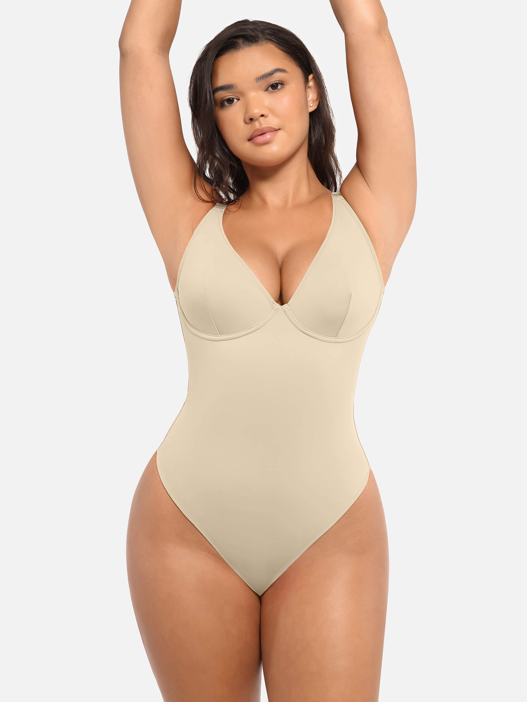 HeyCurve| Deep V Neck Tummy Control Shapewear Bodysuit