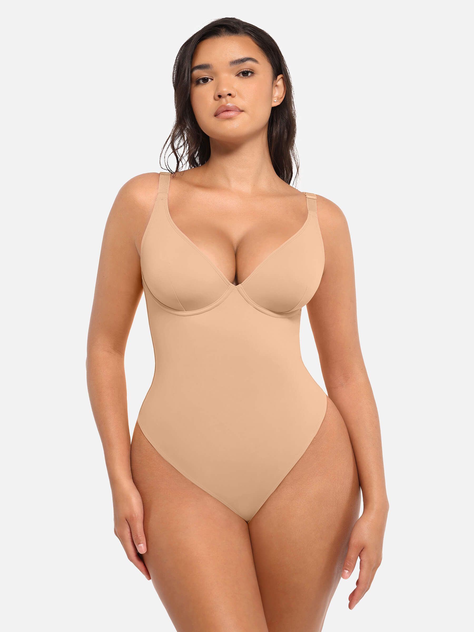 HeyCurve| Deep V Neck Tummy Control Shapewear Bodysuit
