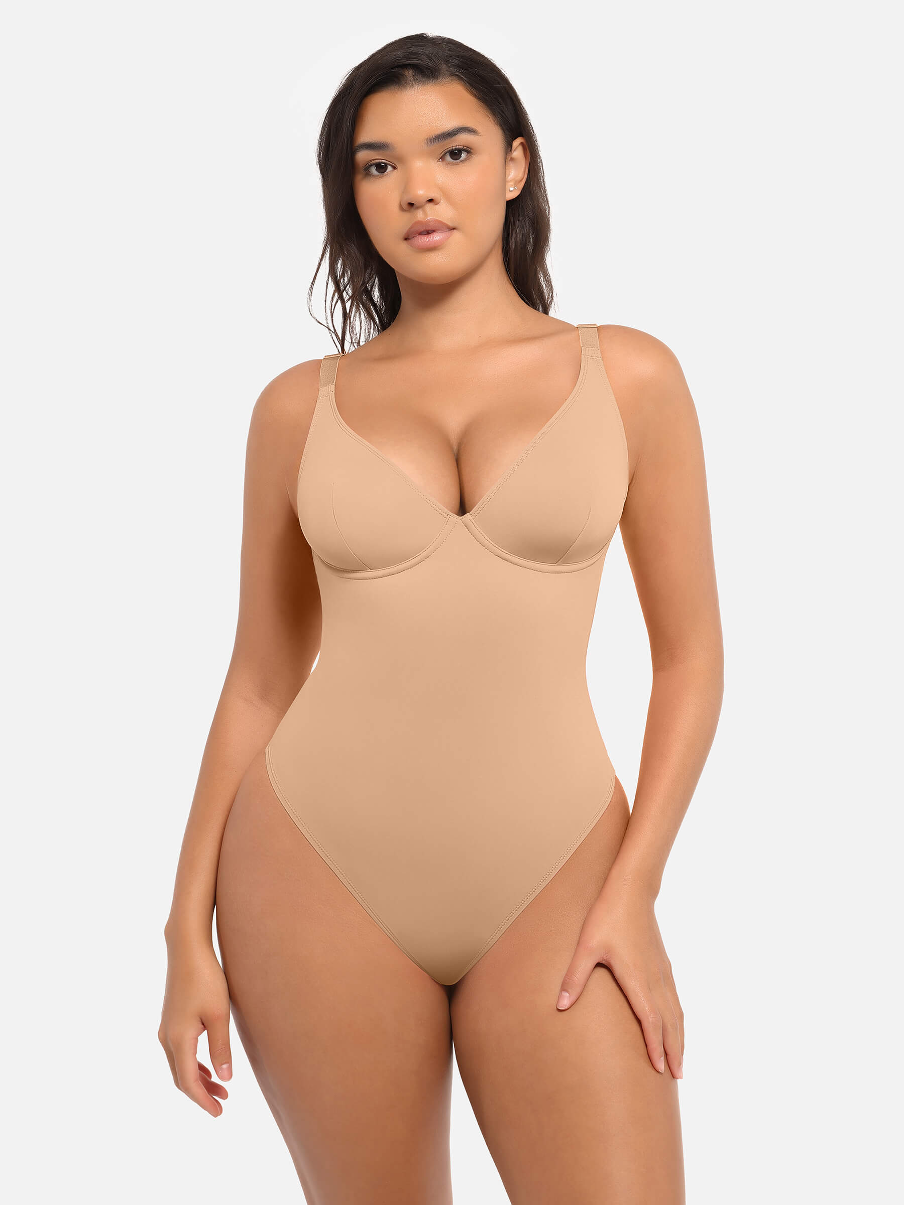 HeyCurve| Deep V Neck Tummy Control Shapewear Bodysuit