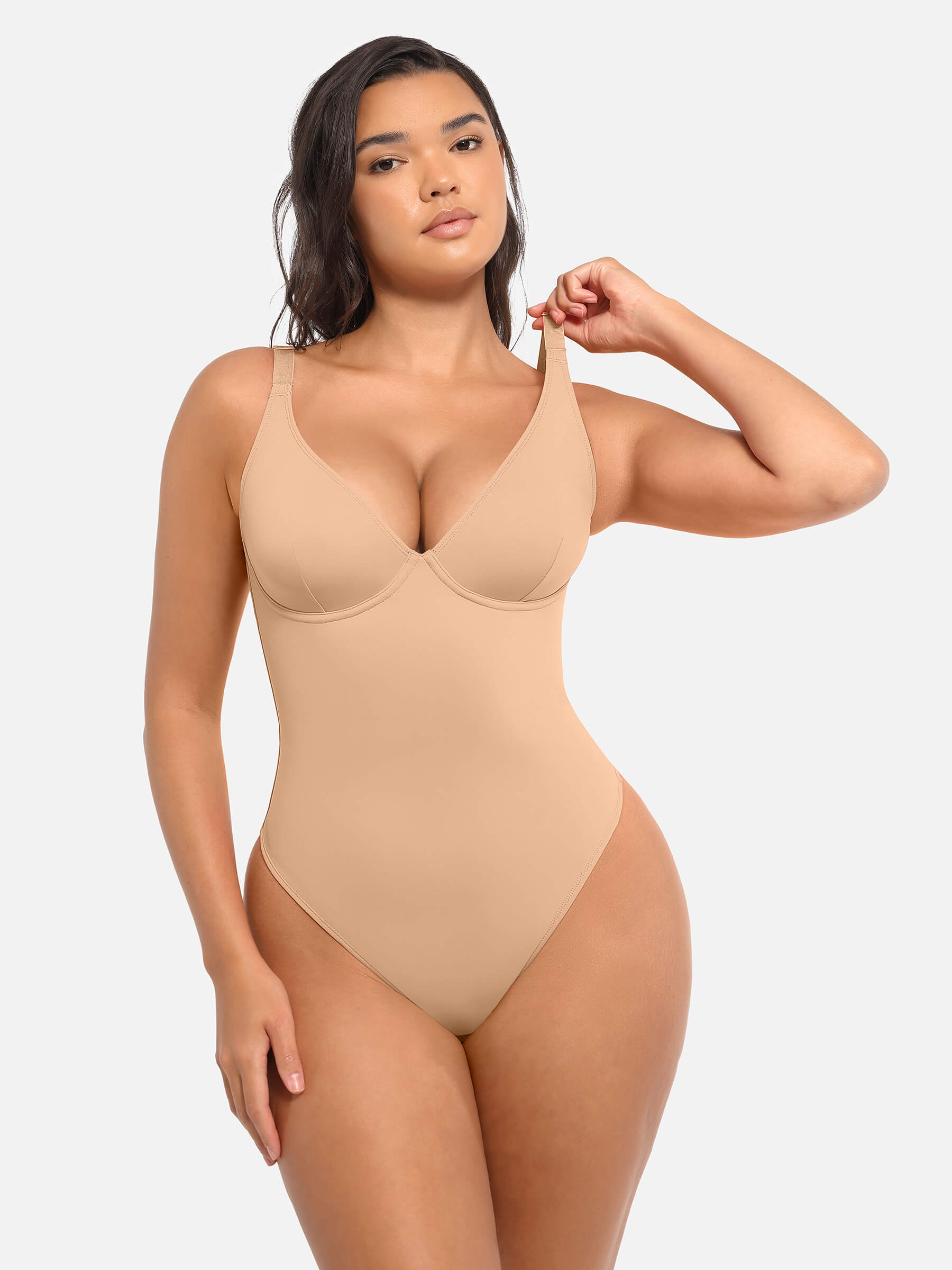 HeyCurve| Deep V Neck Tummy Control Shapewear Bodysuit