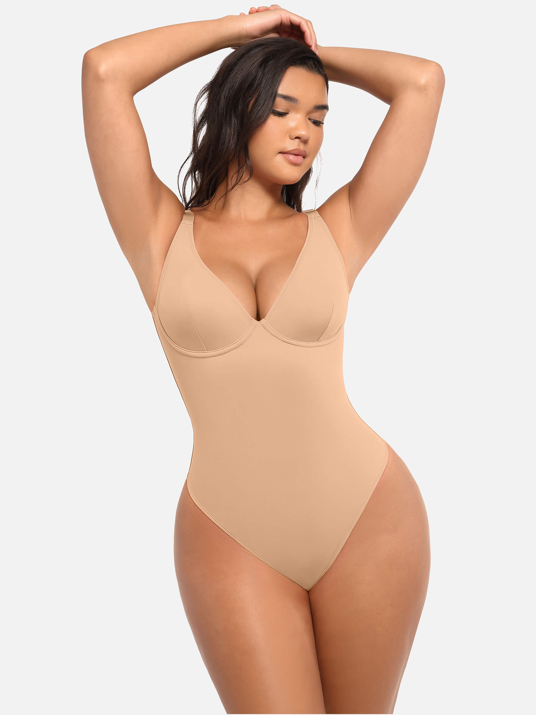 HeyCurve| Deep V Neck Tummy Control Shapewear Bodysuit