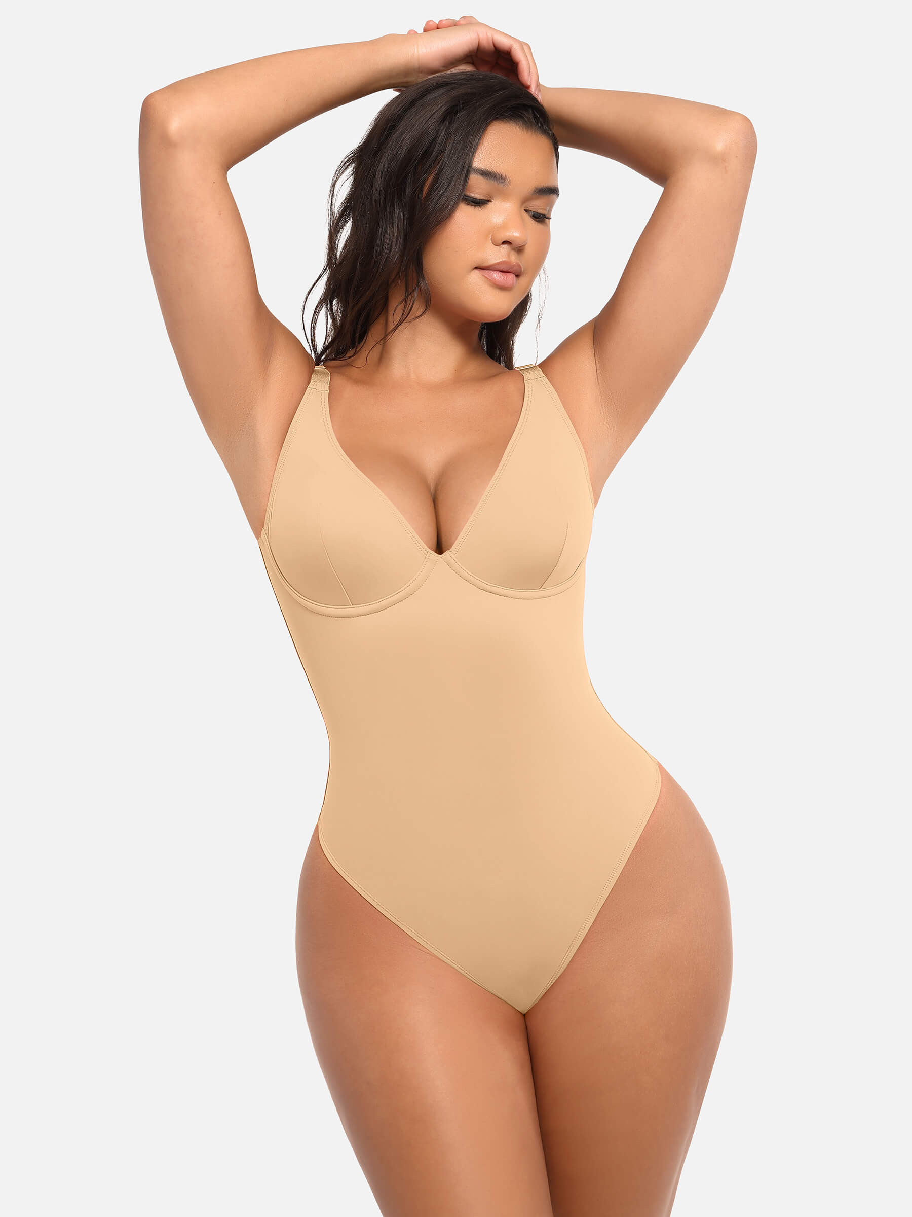 HeyCurve| Deep V Neck Tummy Control Shapewear Bodysuit