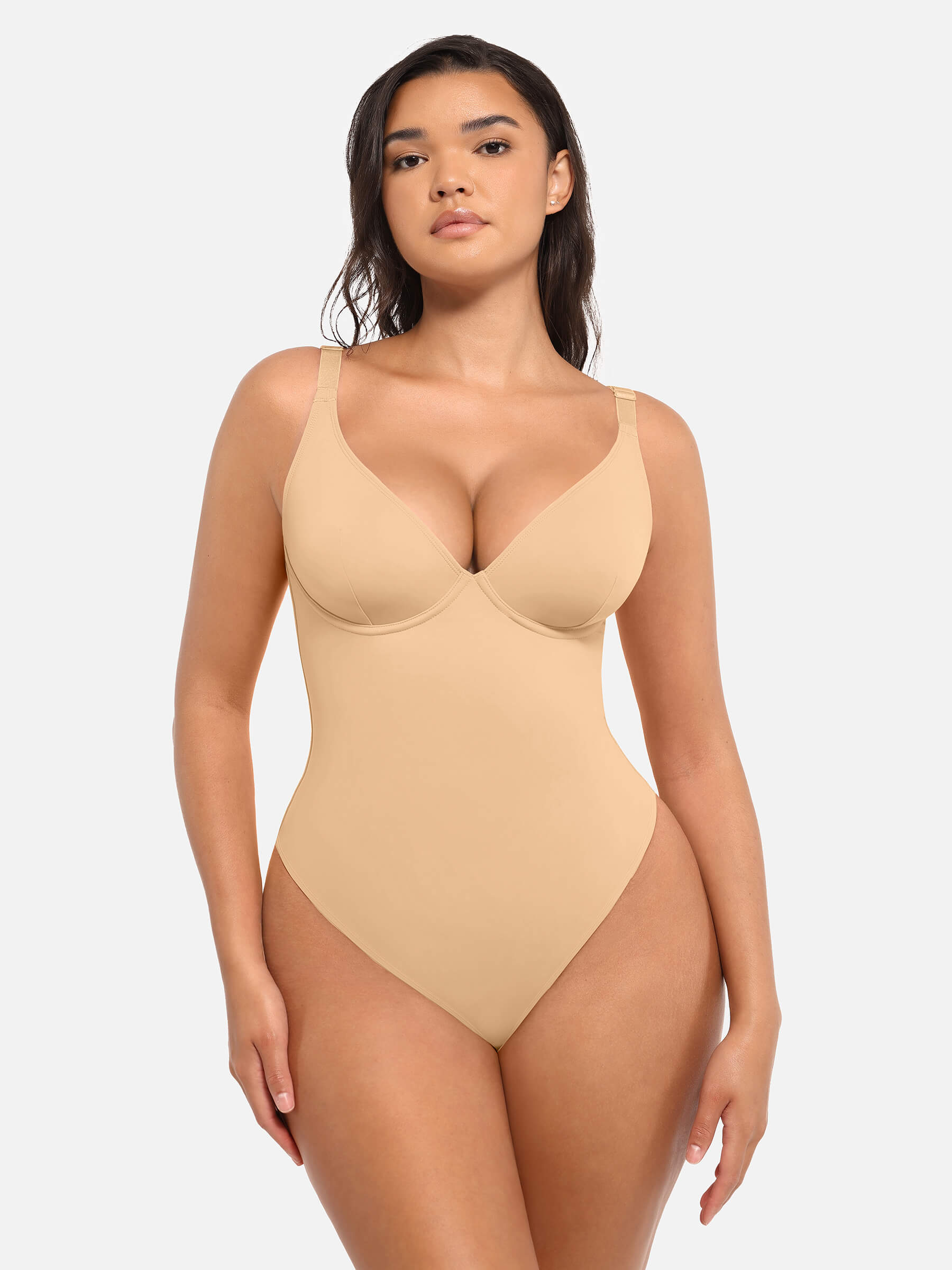 HeyCurve| Deep V Neck Tummy Control Shapewear Bodysuit