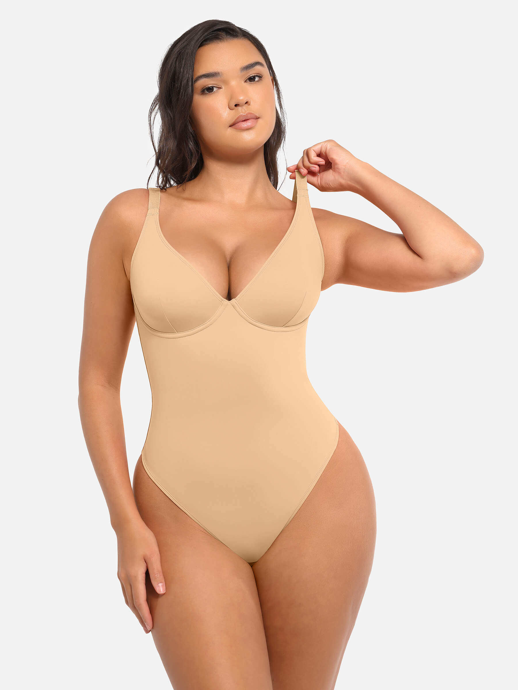HeyCurve| Deep V Neck Tummy Control Shapewear Bodysuit