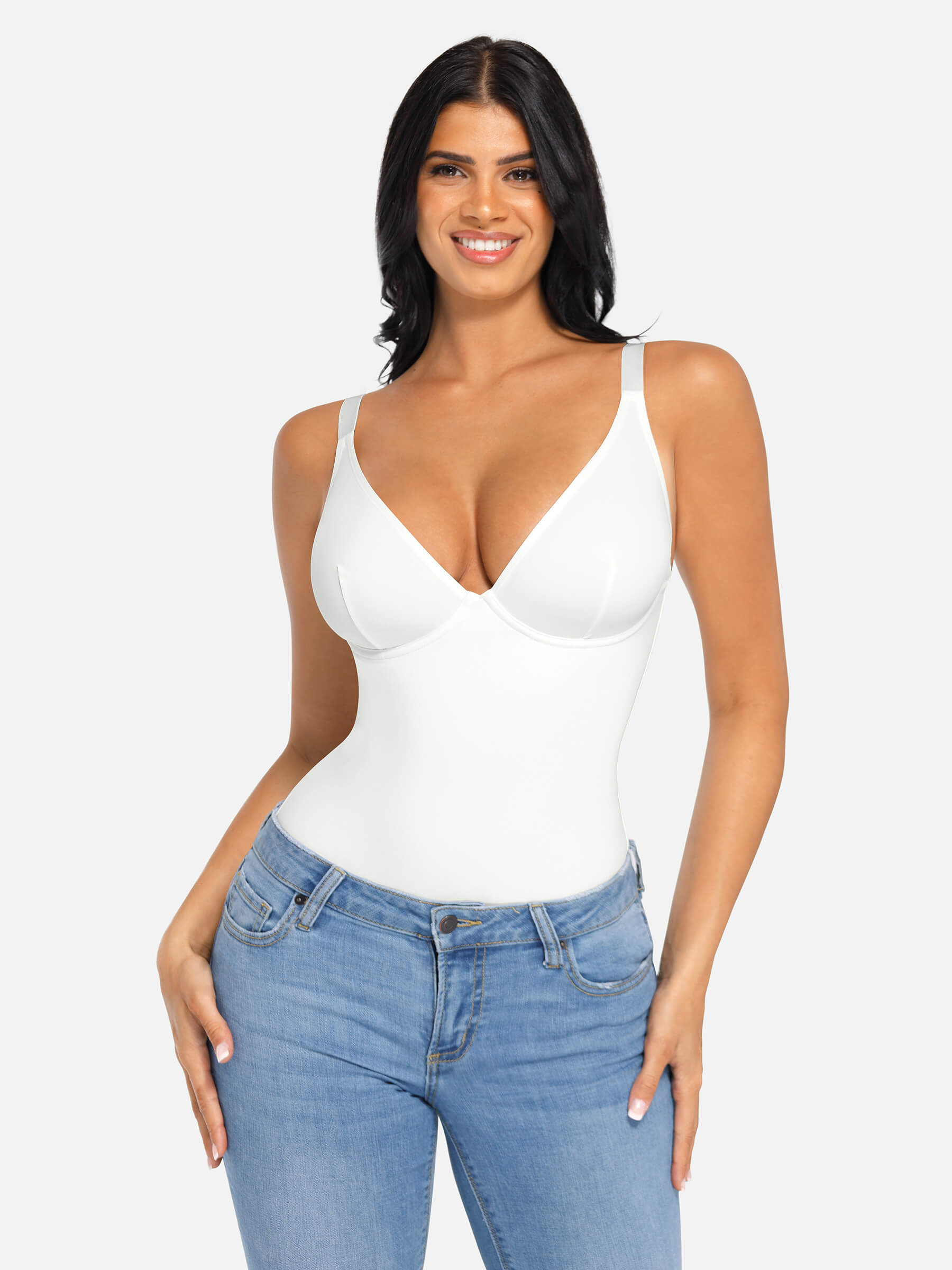 HeyCurve| Deep V Neck Tummy Control Shapewear Bodysuit