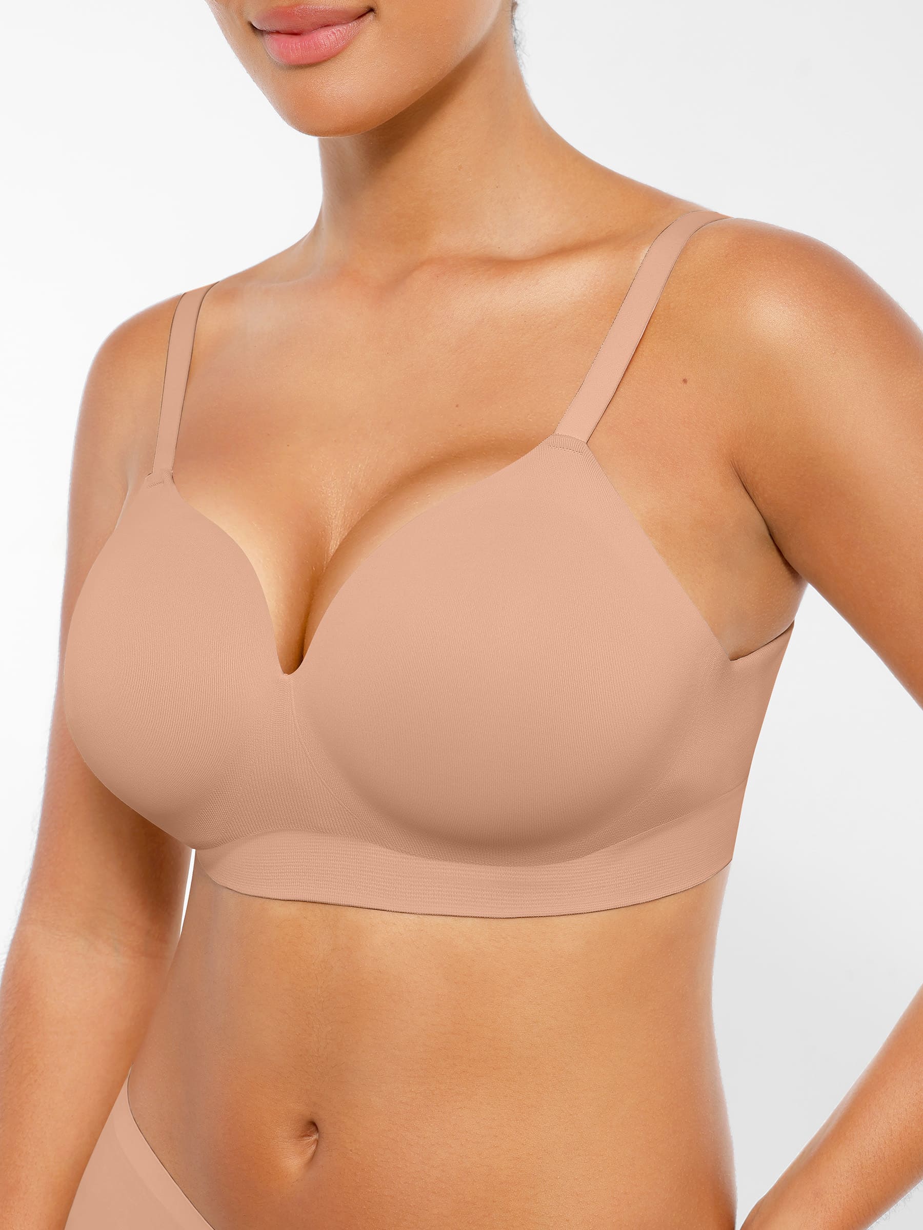 Hej Curve| Trådlös Sömlös Push-Up V-ringad Bh