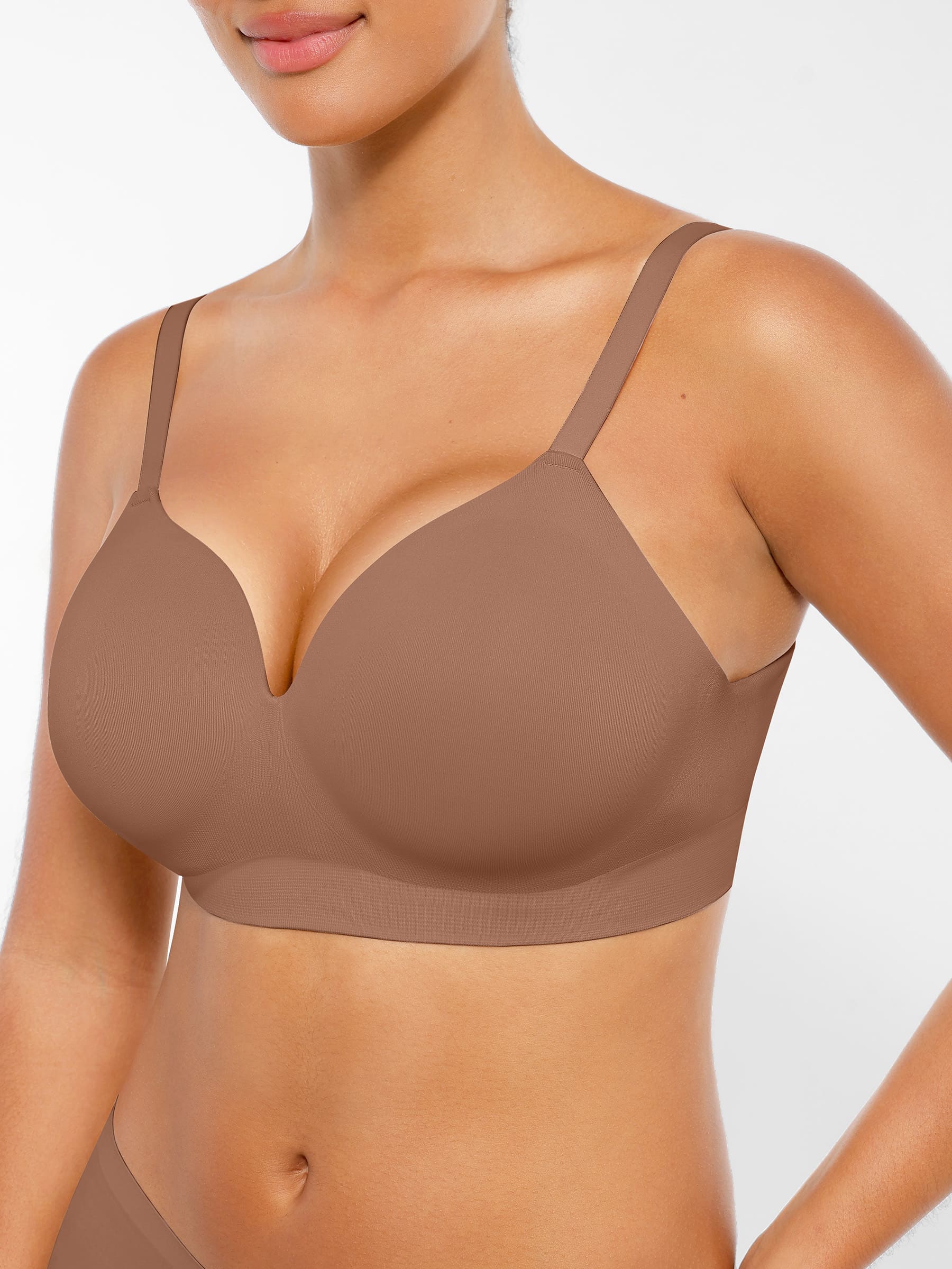 Hej Curve| Trådlös Sömlös Push-Up V-ringad Bh