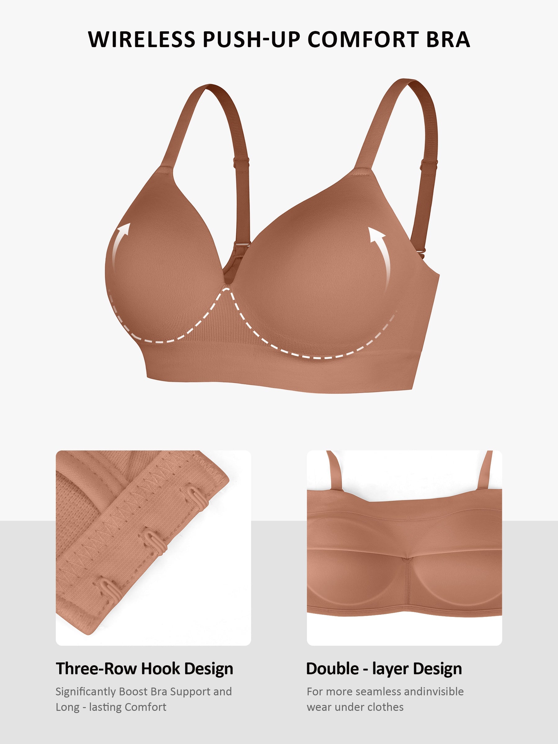 HeyCurve| Wireless Push-Up Seamless Comfort Full Coverage Bra